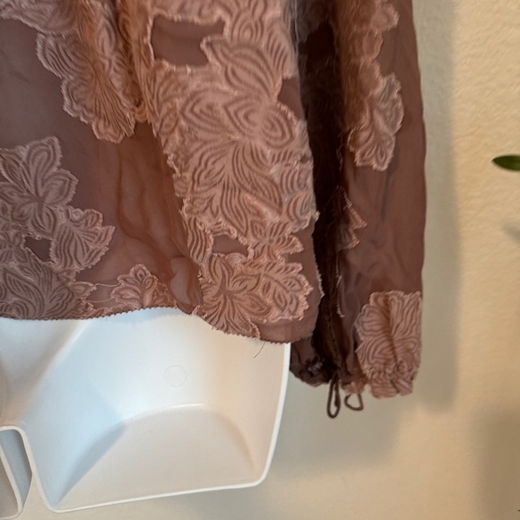 37 ARITZIA Wilfred Lourdes Mauve Boho Victorian Floral Appliqué Blouse Sz Large - Picture 6 of 15